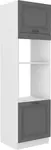 Vysoká skříňka pro vestavnou a mikrovlnou troubu Stilo 60 DPM-210 2F Barva korpusu: Bílá, Barva dvířek: Dust Grey