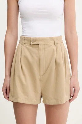 Bavlněné šortky Filippa K dámské, béžová barva, high waist, 31368