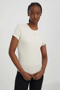 Tommy Jeans basic tričko dámske bavlnené s elastanom