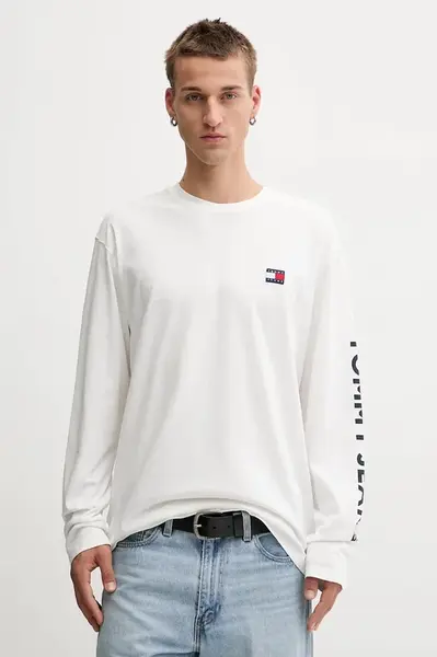Tommy Jeans Bavlnené tričko s dlhým rukávom Tommy Jeans