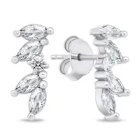 Brilio Silver Třpytivé stříbrné náušnice se zirkony EA796W