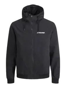 Jack & Jones Plus Prechodná bunda 'JJERush'  čierna / biela
