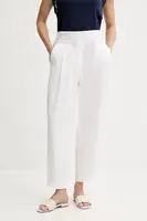 Kalhoty United Colors of Benetton dámské, bílá barva, široké, high waist, 4T91DF08L