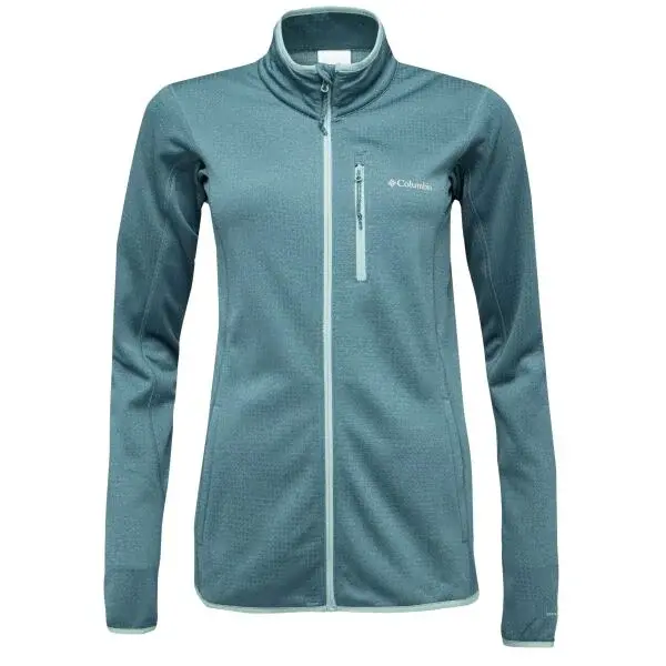 Columbia ESSENTIAL HIKE™ GRID FLEECE FULL ZIP Dámská fleecová mikina, tmavě zelená, velikost