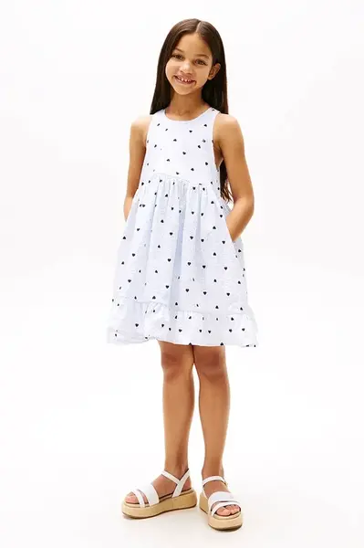 Dívčí šaty Tommy Hilfiger modrá barva, mini, KG0KG08570