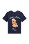 Dětské bavlněné tričko Polo Ralph Lauren tmavomodrá barva, s potiskem, 322964136001