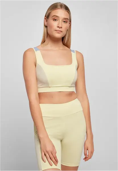 Women's bra Color Block soft-yellow/softseagrass/vablue