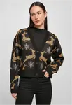 Women's short oversized Christmas cardigan black/gold