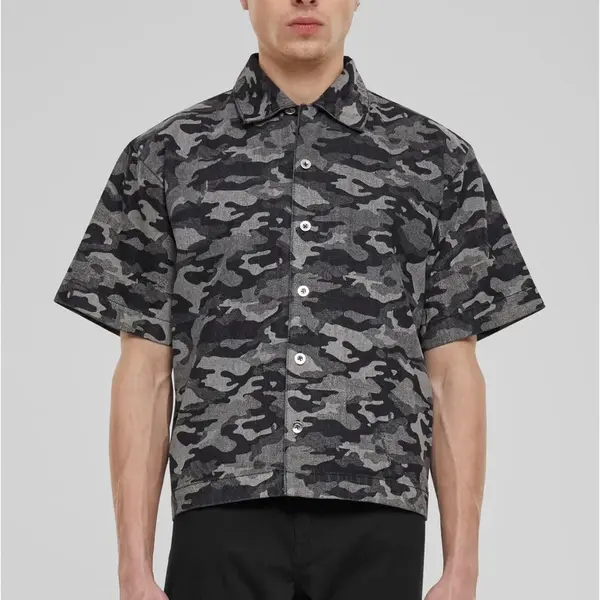 Men's shirts with print - camouflage/grey