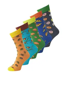 JACK & JONES Ponožky 'JACJUNKFOOD'  modrá / nebesky modrá / sivá / zelená / oranžová