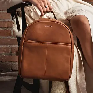 Trendy kožený batoh Burkely Terra - koňak