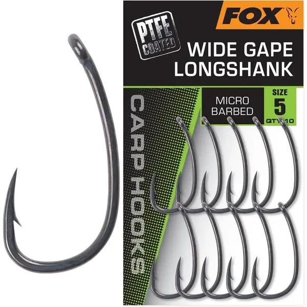 Fox háčky wide gape long shank 10 ks - velikost 2
