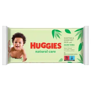 HUGGIES Natural Care Single dětské vlhčené ubrousky 56 kusů