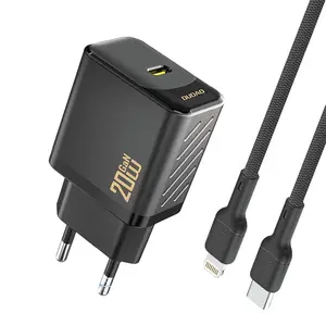 Dudao A26LEU nabíječka USB-C + kabel USB-C - Lightning, PD 20W GaN, černá