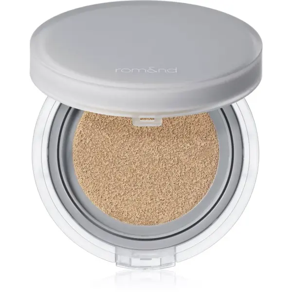 rom&nd Nu Zero Cushion ľahký ochranný make-up v hubke pre rozjasnenie pleti odtieň 04 Beige 23 15 g