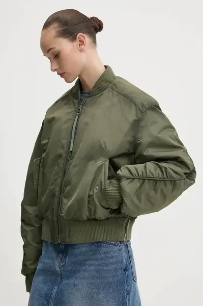 Bomber bunda HUGO zelená barva, zimní, 50529001