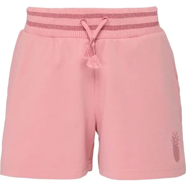 Lewro CHRISSIE Dievčenské pohodlné úpletové šortky, ružová, veľkosť 128-134