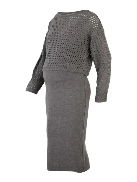 LOVE2WAIT Pletené šaty  sivá