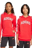 Dětská mikina adidas červená barva, s kapucí, s potiskem, JM7357