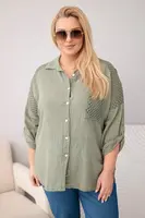 Kesi dámska plus-size košeľa s čipkou