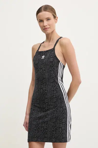 Šaty adidas Originals SNAKE 3 S DRESS šedá barva, midi, JN7292