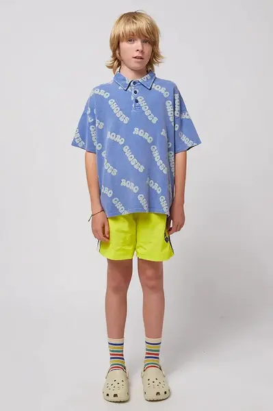 Dětská bavlněná polokošile Bobo Choses Wavy modrá barva, 125AC018
