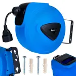 GEKO Elektrický prodlužovací kabel s automatickým navíječem a nástěnným držákem 15 m + 1,5 m