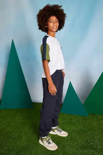 Dětské tepláky Mayoral cargo tmavomodrá barva, hladké, 6529