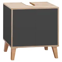 MID.YOU SKŘÍŇKA POD UMYVADLO, šedá, dub artisan, šedá, dub artisan, 60/63/32,5 cm