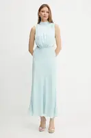 Šaty Bardot tyrkysová barva, maxi, 59868DB