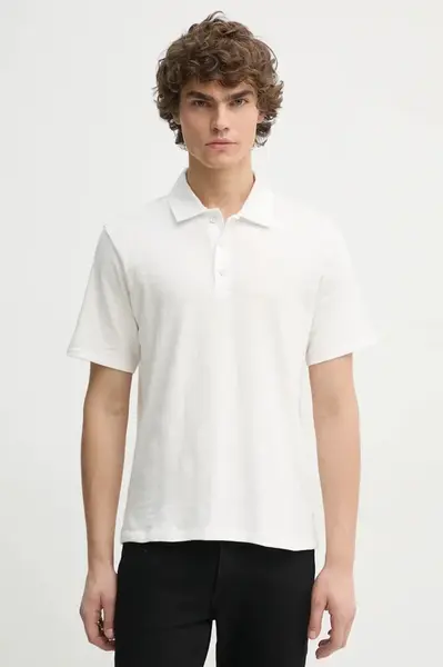 Bavlněné polo tričko Rag & Bone bílá barva, MBC23FT012CA12