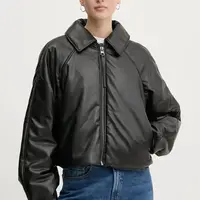 Bunda HUGO dámská, černá barva, zimní, oversize, 50529009