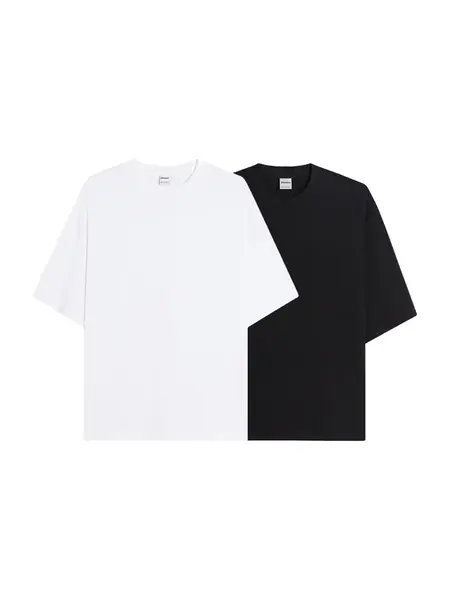 Bershka Tričko  čierna / biela