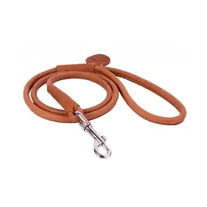 Okrúhle kožené vodítko Soft hnedé 183cm, Šírka: 13 mm