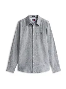 Tommy Jeans Košeľa  modrá melírovaná