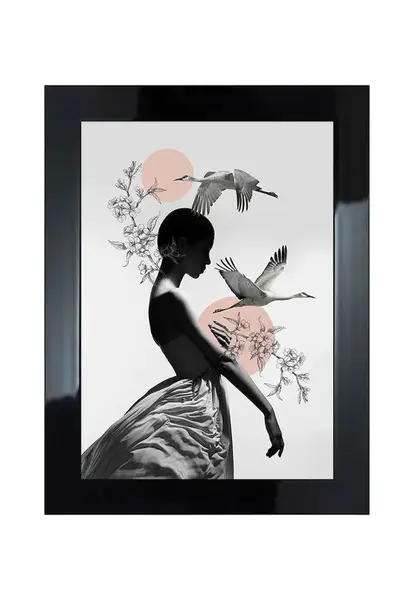 Nástěnná dekorace v rámu home & lifestyle Kobieta i Dzikie Gęsi