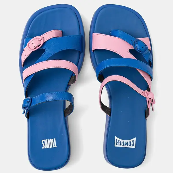 Kožené pantofle Camper TWS dámské, modrá barva, K201602-002