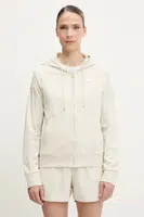 Mikina EA7 Emporio Armani dámská, béžová barva, s kapucí, hladká, AF13135.7W000078