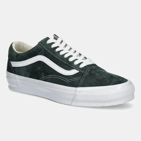 Semišové tenisky Vans Premium Classics LX Old Skool zelená barva, VN000CXUPRM1