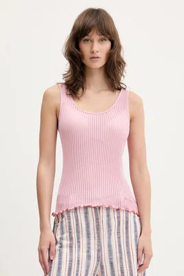Hedvábný top Stine Goya růžová barva, SG-SS25-T059-2355