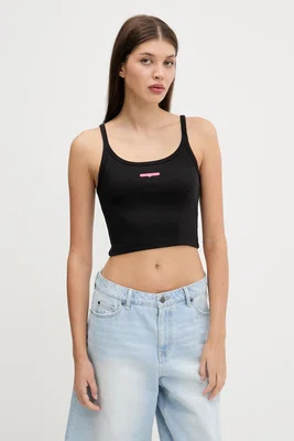 Top Tommy Jeans dámský, černá barva, DW0DW20924