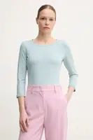 Tričko s dlouhým rukávem Weekend Max Mara tyrkysová barva, 2515971021600