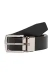 TOMMY HILFIGER Opasky 'Flag Rectangular Buckle Reversible'  tmavohnedá / čierna