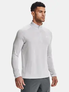 Svetlosivé športové tričko Under Armour UA Tech 2.0 1/2 Zip