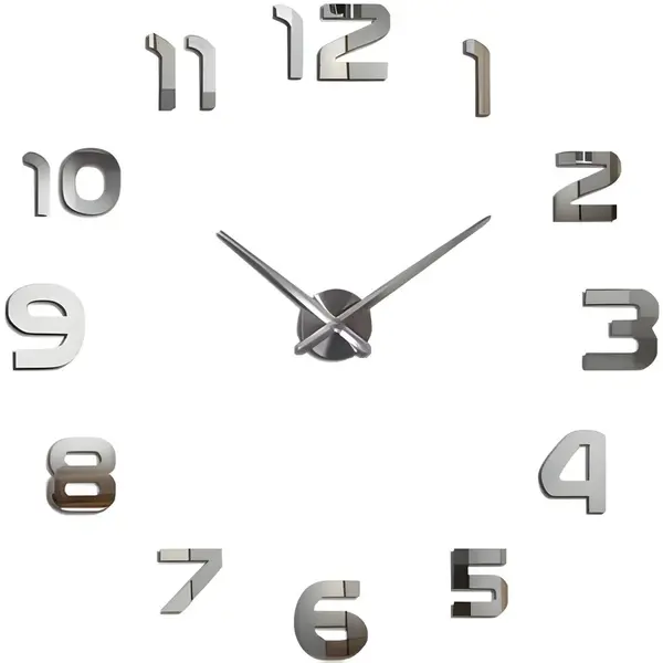 Nástenné nalepovacie hodiny MB-39162 - Strieborná