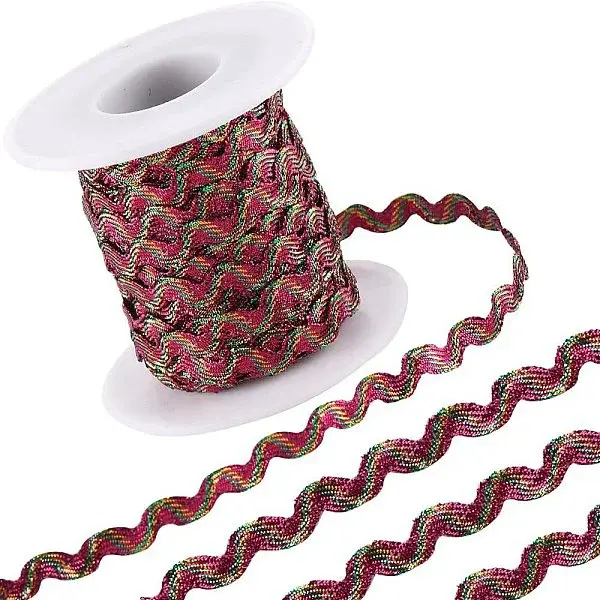 1Pc Sparkle Wavy Polyester Ribbons