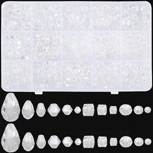 630Pcs 15 Styles Electroplate Glass Beads
