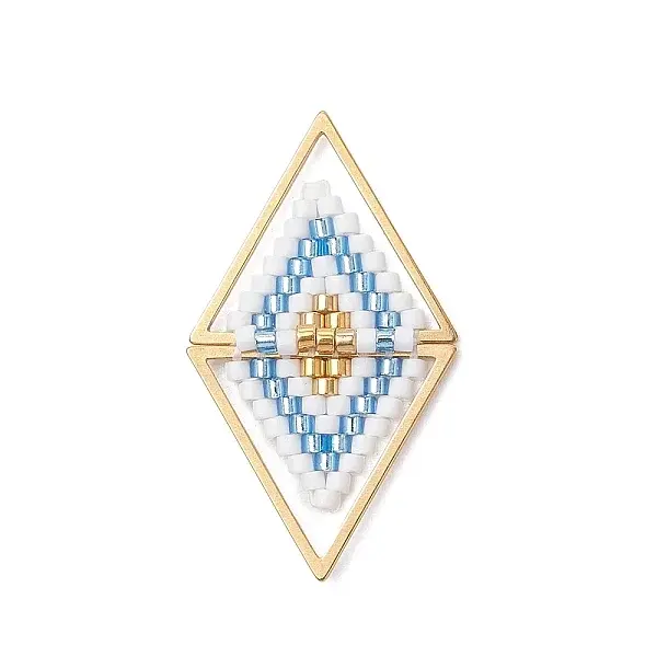 Glass Seed Beaded Connector Charms