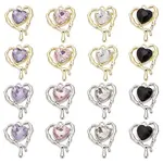 16Pcs 8 Colors Glass Melting Heart Pendant