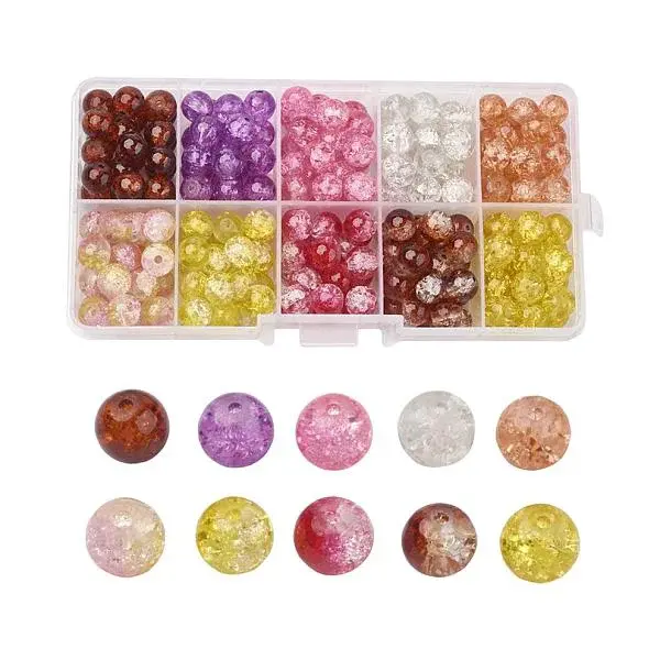 Transparent Crackle Glass Beads
